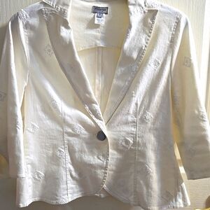 Principal jacket, Vintage Off White woth Embroidered Rectaglers